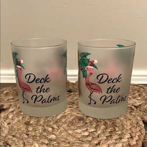 Culver Christmas Flamingo Frosted Glasses